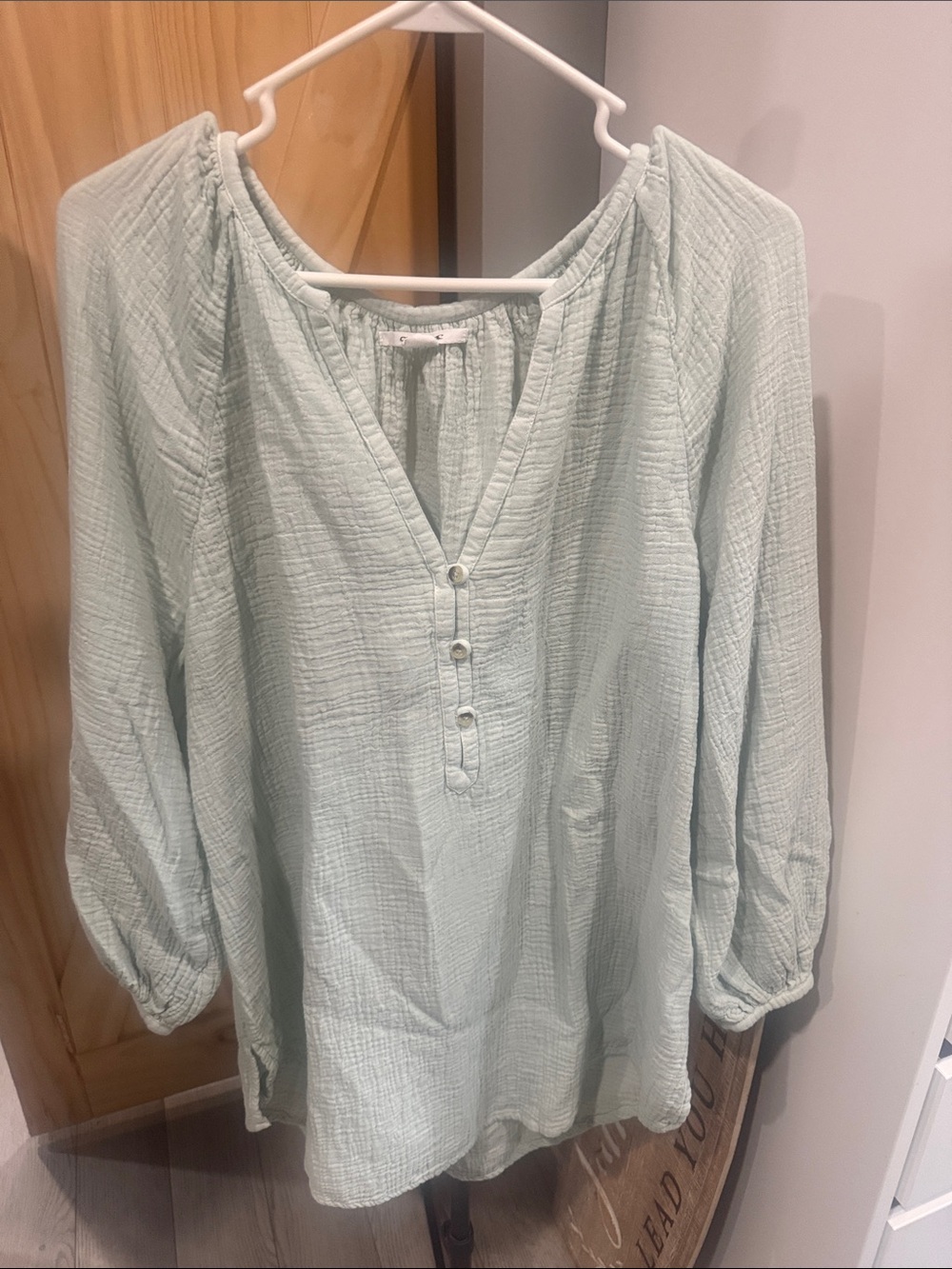 O'Neill Mint Green Button-Peep Neck Women's Tunic